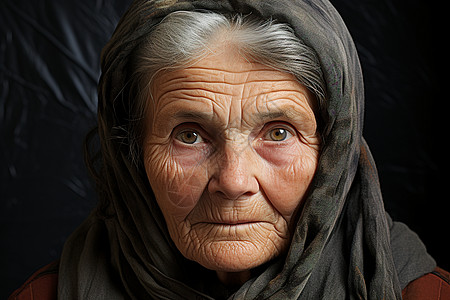 年迈的母亲母亲的皱纹高清图片