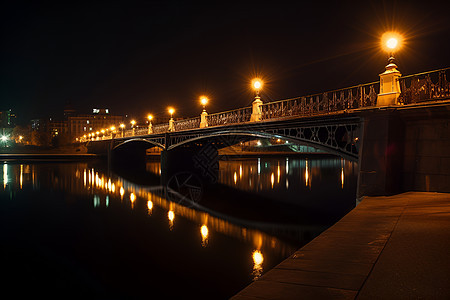 桥边夜景图片