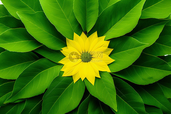 绿叶里的金色太阳花图片