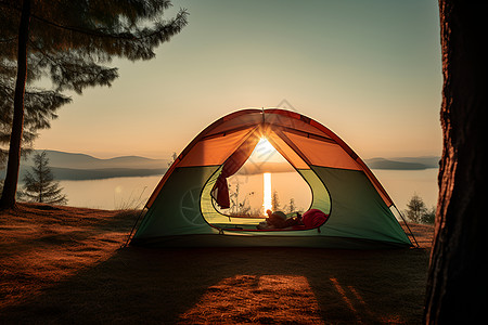一座帐篷背景图片