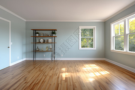 空旷的木地板房间图片