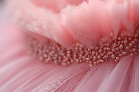 粉色纱布和珠子图片