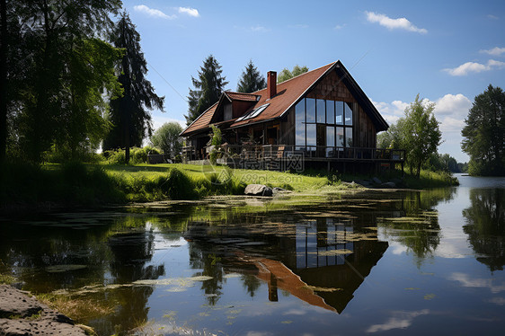 湖畔小屋图片