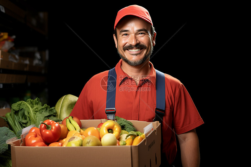 搬运蔬果的工人图片