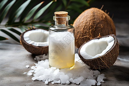 美容护肤的椰子油背景图片