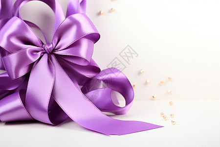 浪漫的紫色丝带图片