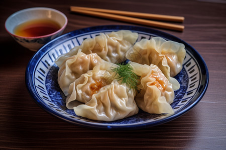 中式风味的水饺背景图片