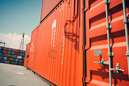 工业国际货物运输港口的集装箱图片