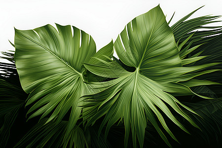 热带丛林中的绿叶植物图片