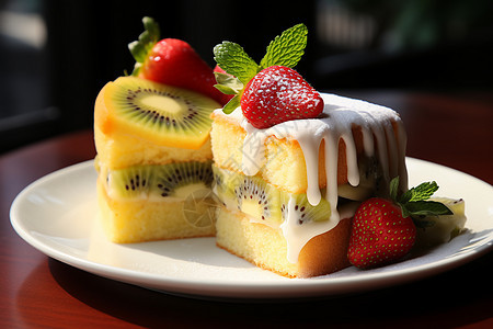 甜蜜的水果蛋糕图片