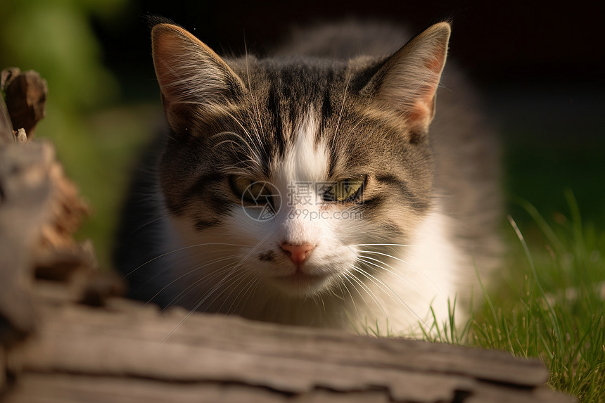 表情认真的猫咪图片