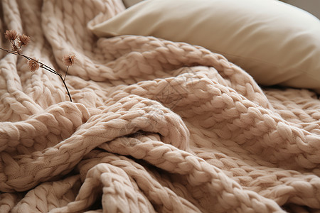 卧室柔软的毛毯图片
