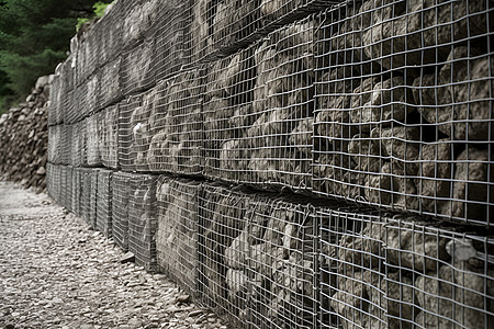 铁丝网篱笆墙背景图片