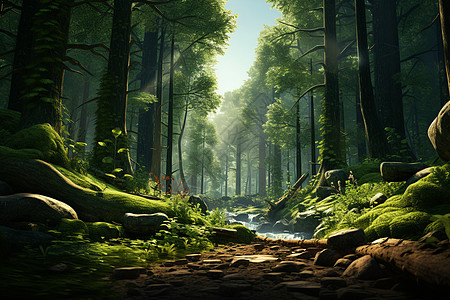 自然的原野森林背景图片