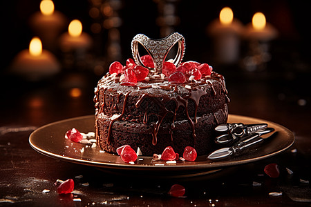 美食美味夜晚浪漫的蛋糕背景