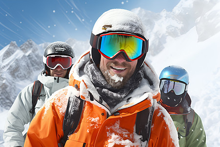 滑雪高手峰顶团队背景图片