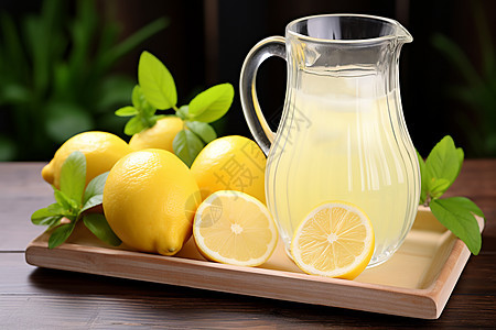 清新夏日柠檬饮品背景图片