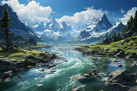 山河画卷的美景图片
