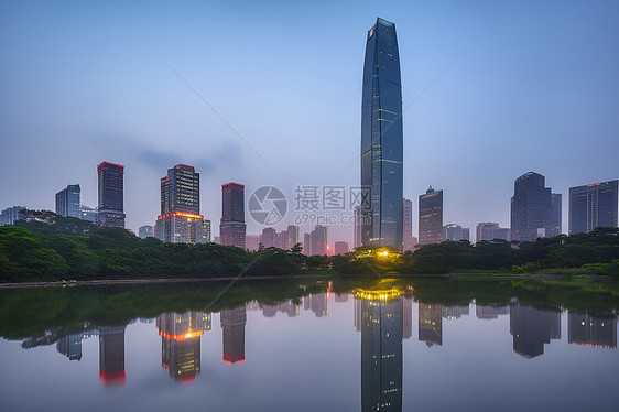 夜幕降临时的城市图片