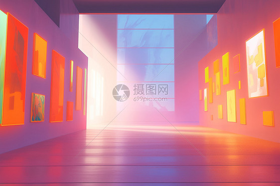 流光溢彩中的虚拟艺术馆图片