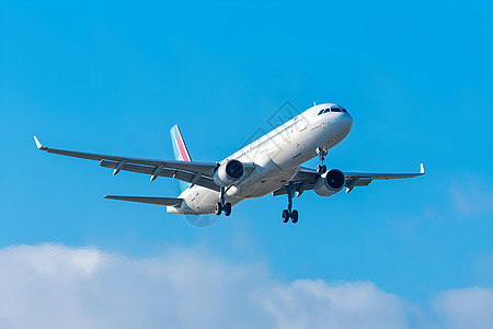 白云和一架飞机背景图片