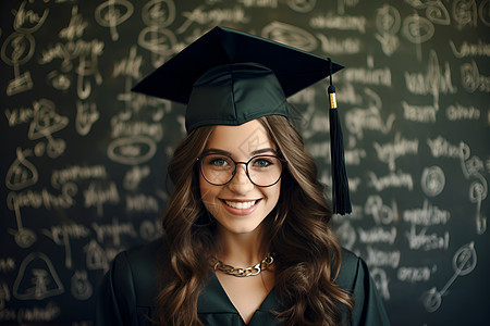 女学生毕业后的微笑图片