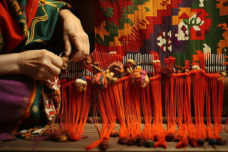 织女手工刺绣艺术图片