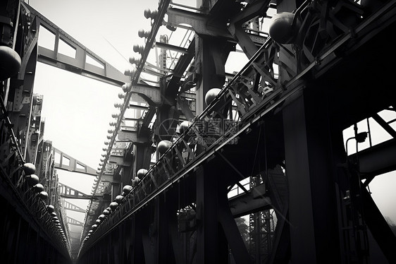 黑白摄影中的桥梁之美图片
