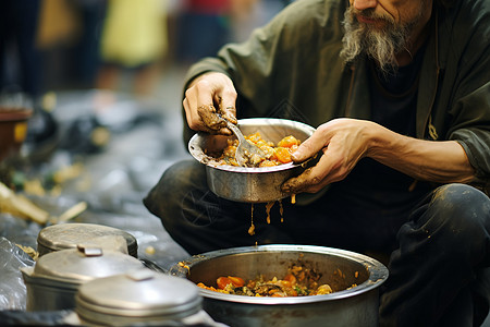 人士分发食物图片