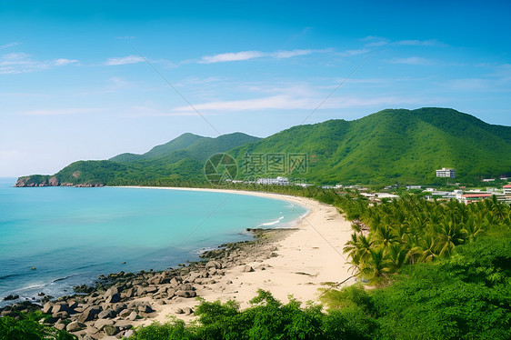 岛屿边的海滩图片