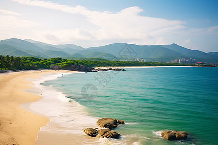 夏季度假海滩的美丽景观图片