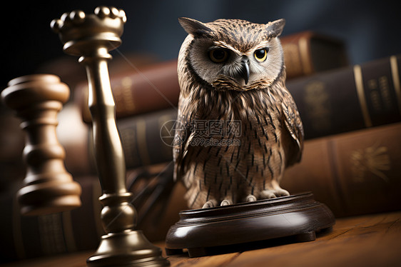 法律智慧的一只猫头鹰图片