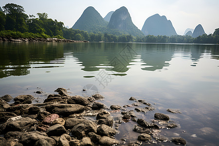 山脉的影子旅行漓江图片素材