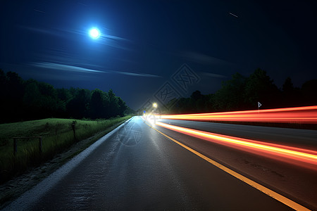 夜幕下高速公路图片