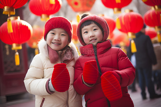 过新年的孩子图片