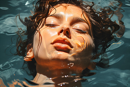 水中的女人水中漂浮的女子背景