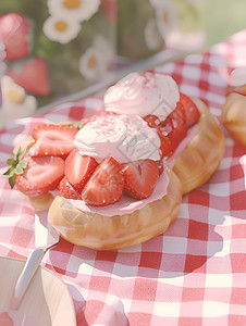 甜滋滋草莓甜点图片