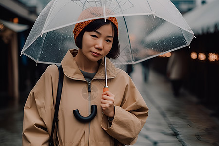 户外优雅的短发女孩图片