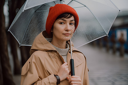 户外时尚的短发女士背景图片