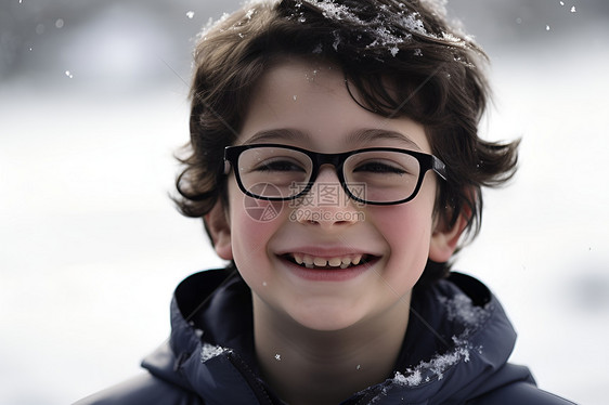 笑容中的冬日少年图片