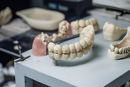 牙科模型活动假牙高清图片