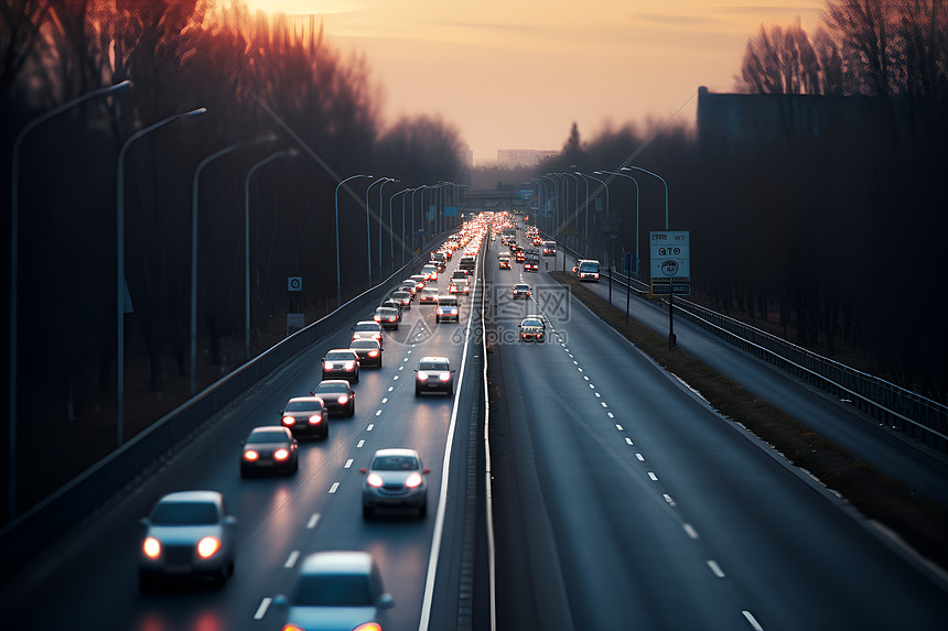 道路上行驶的汽车图片