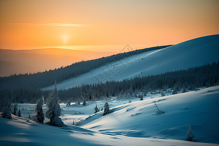 冬日山峦背景图片