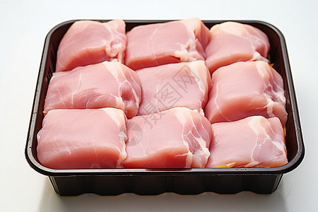 盒子中健康的猪肉图片