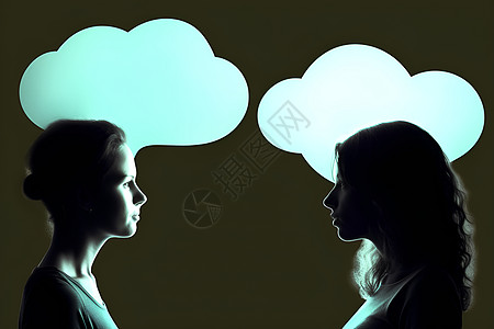对话款两人的对话气泡设计图片