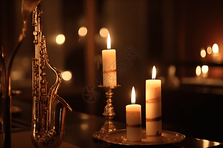 音乐餐厅的蜡烛图片
