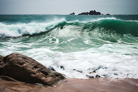 巨浪与岩石图片