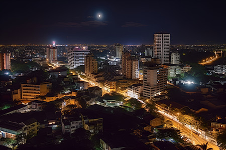现代城市的夜景背景图片