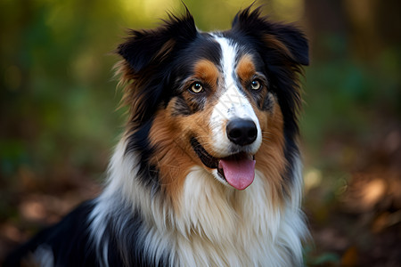 森林里的牧羊犬背景图片