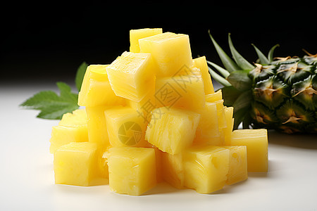 黄色的菠萝背景图片